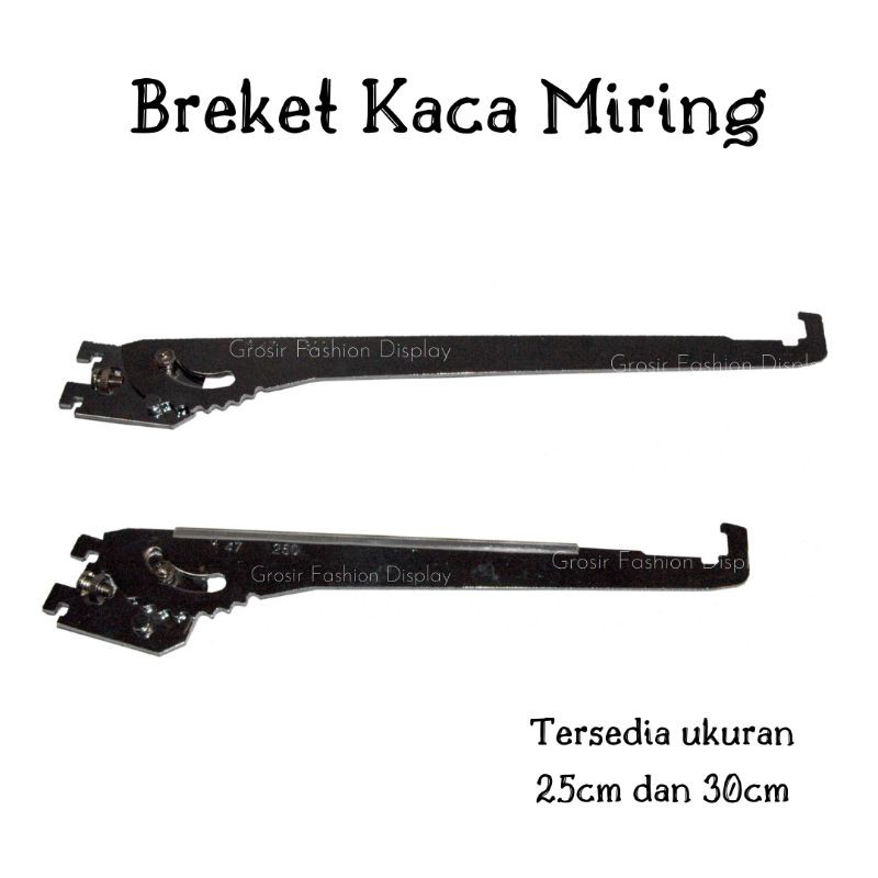 Daun Bracket Kaca Naik Turun/Breket Putar/Briket Penyangga Kaca/Display Toko Roti Penyangga Kaca-BH