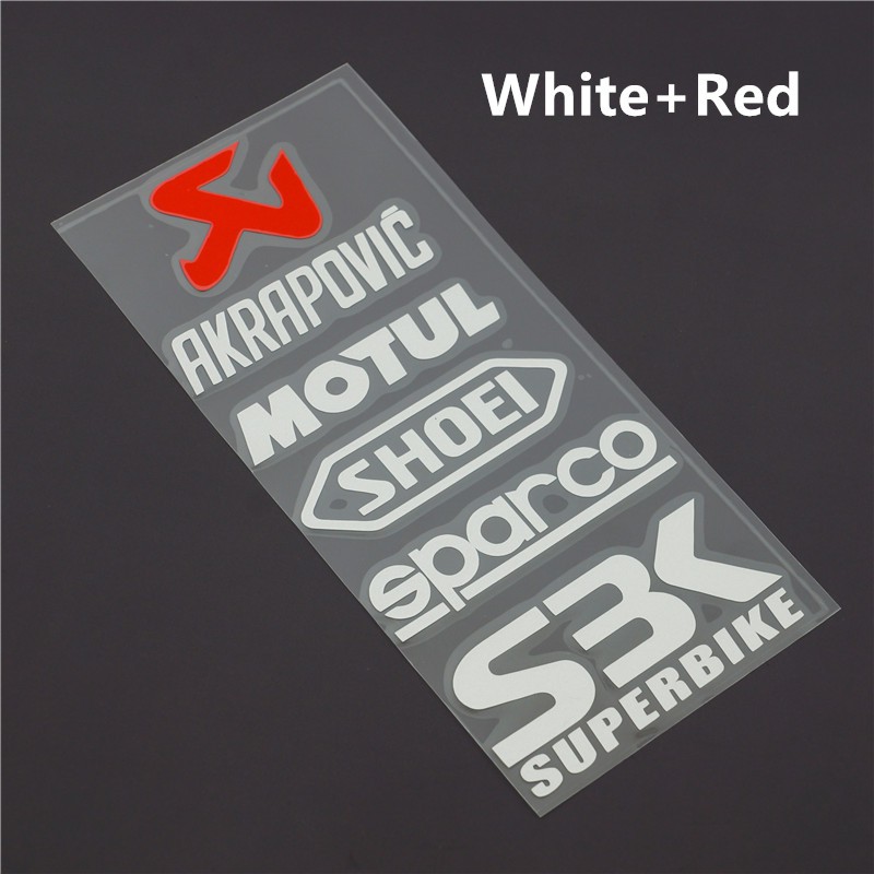 Sticker Decal Reflektor Dekorasi Motor Motif Tulisan AKPAPOVIC MOTUL Shoesi SBK