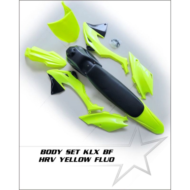 BODY SET MOTOR CROSS TRAIL TRABAS ADVENTURE KAWASAKI KLX BF HRV YELLOW FLUO