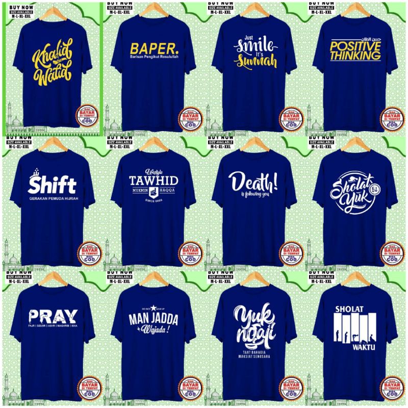Kaos Dakwah Islami / Kaos Muslim / Pakaian Pria / T-Shirt / Distro Bebas Pilih Motif-3