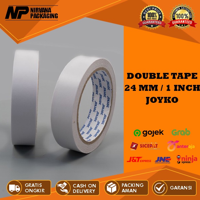 

DOUBLE TAPE DOBEL TIP 1 INCH 24 MM X 15 YARD JOYKO TAPE KUALITAS DAIMARU