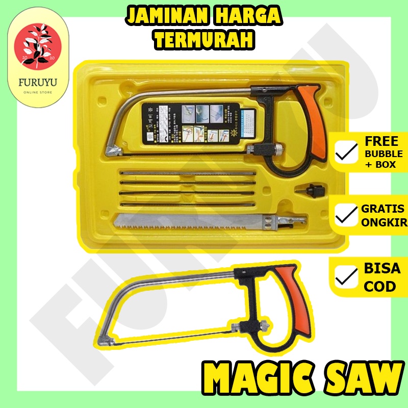 Magic Saw Gergaji Pemotong Kayu Besi Pipa Multifungsi Set 3 Way Blade Serbaguna