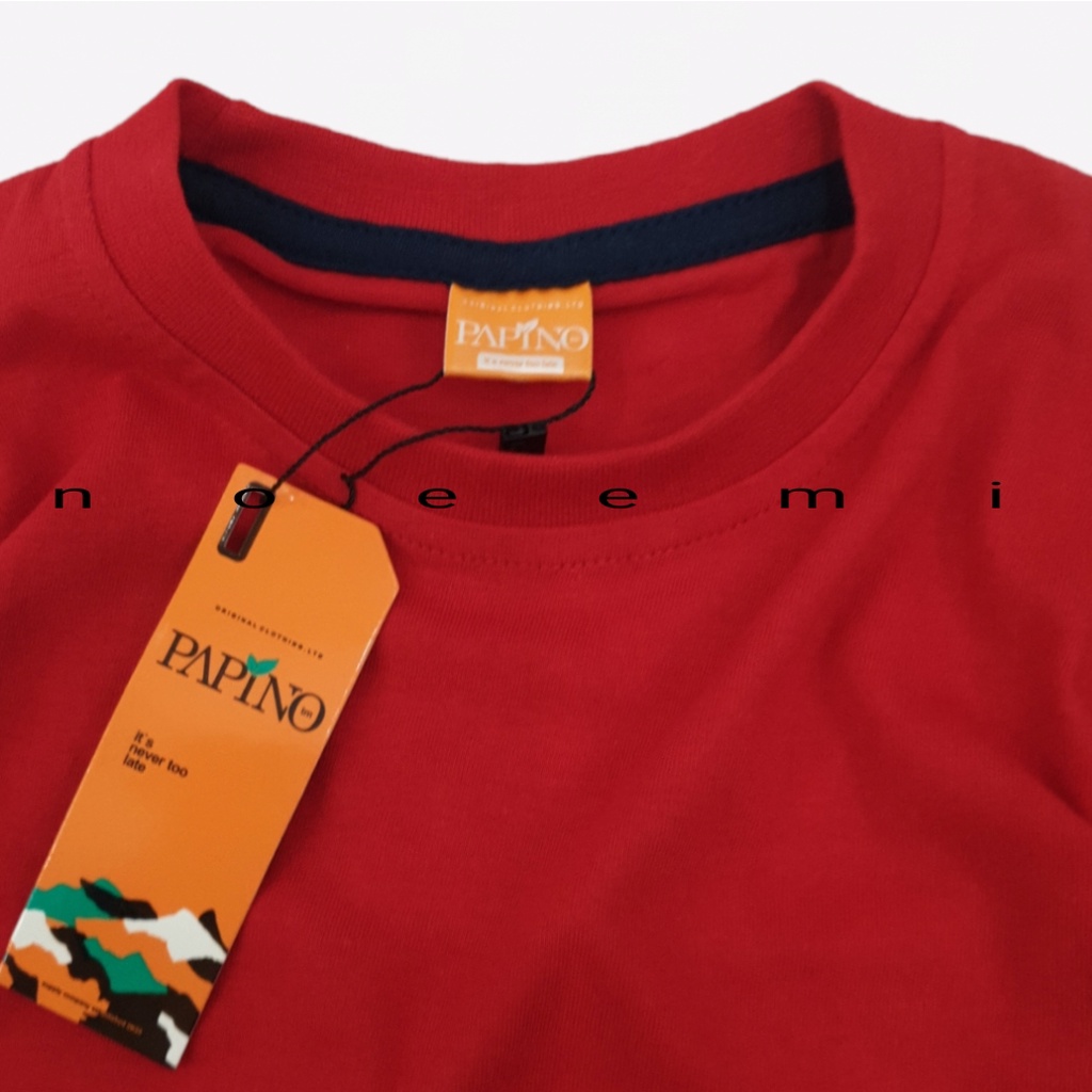 Papino Baju Kaos Anak Laki Laki 1-12 Tahun Pakaian Distro Oblong Polos Merah