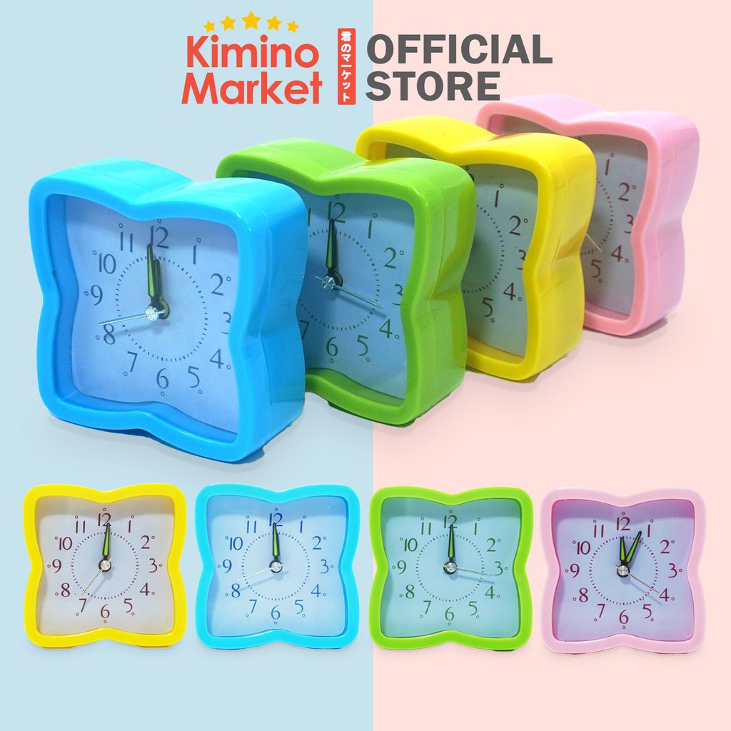 Jam Beker Meja Alarm Biru Hijau Kuning Pink Lucu Murah Kado Ornament