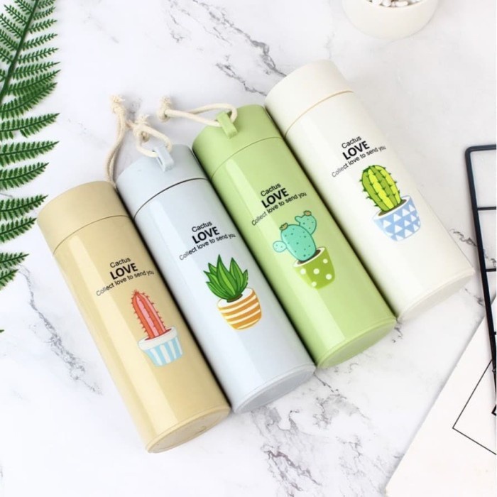 COD - MJ88 - Botol Minum Kaca Tumblr unik motif Cactus Kaktus-2