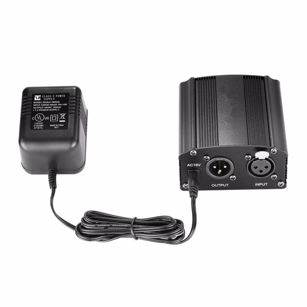 Phantom Power 48V &amp; Kabel XLR 3 Meter for Condensor Microphone