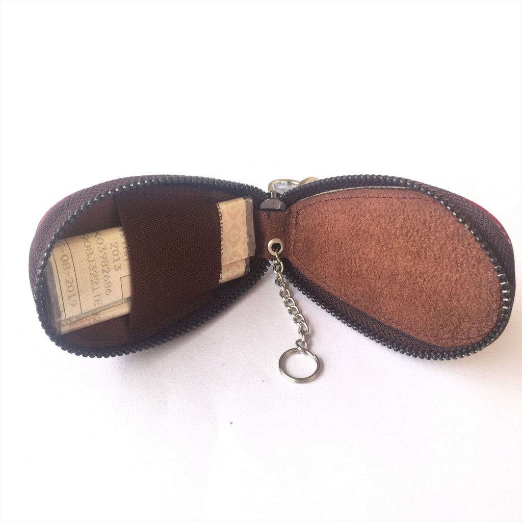 Dompet Remote Mobil, Model Oval Logo Buaya, Kulit Sapi asli