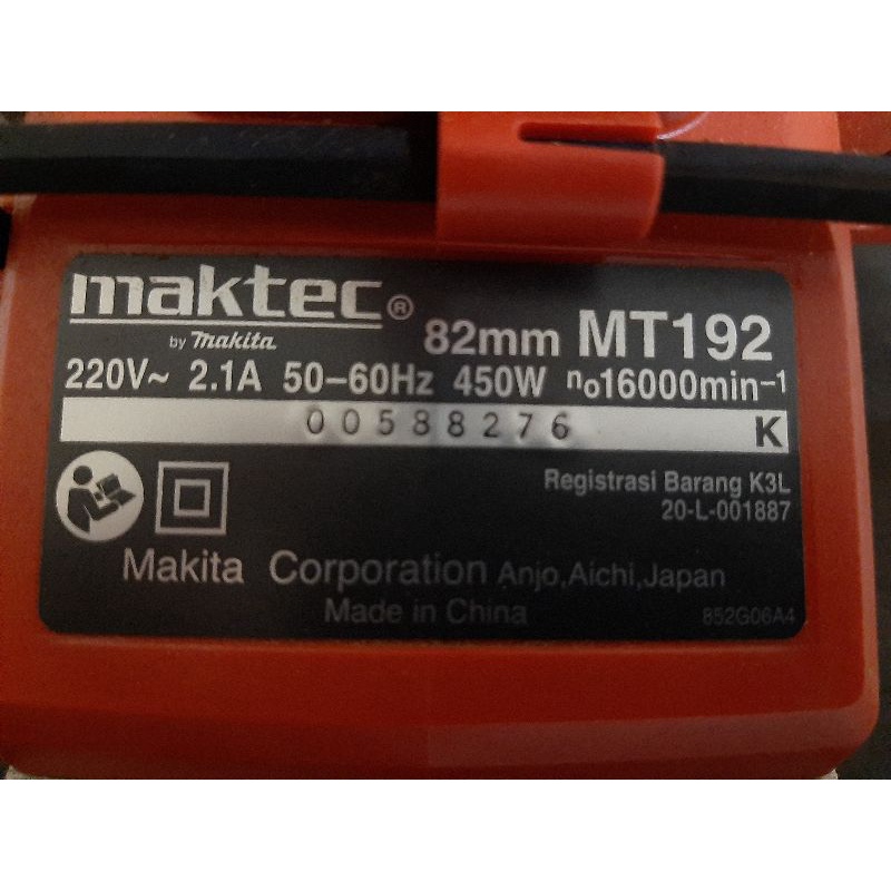 Mesin Serut, Ketam, Pasah Maktec MT 192 450W (Second)