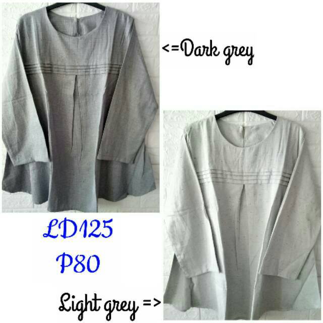 Atasan baju muslim wanita / Blouse Linen import polos sembur lengan panjang jumbo