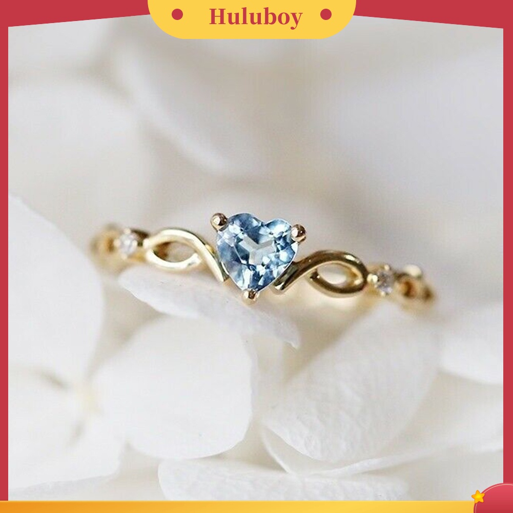 Hu Hu Hu Hu Hu Alat Bantu Pasang Kacamata♡ Cincin Wanita Desain Hati Hollow Hias Cubic Zirconia Untuk Pernikahanhadiah