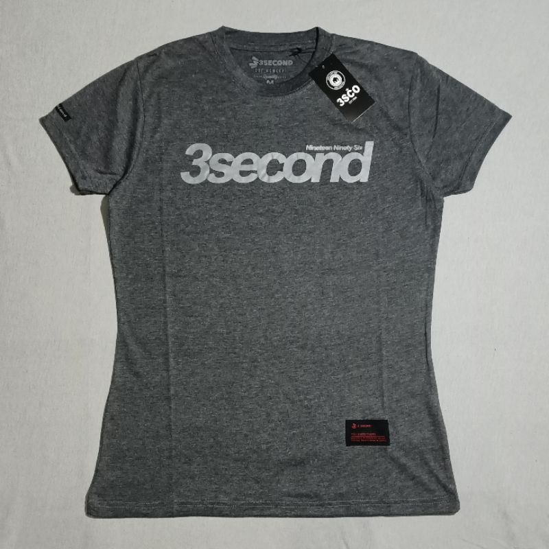 KAOS 3SECOND CEWEK WARNA ABU MISTY KAOS DISTRO WANITA T-SHIRT MOTIF TERBARU