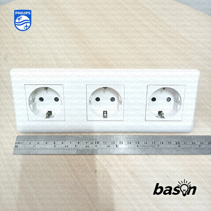 PHILIPS AgileStyle Stop Kontak Tripel 16A - Triple Socket Schuko Outlet