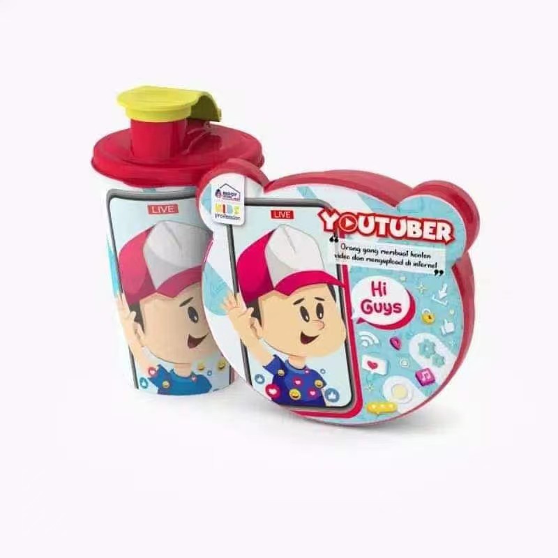 Lunch Box Catania Set + botol minuman / Box Kotak Bekal Anak / Kado Souvenir Ultah Tempat Makan Sekolah