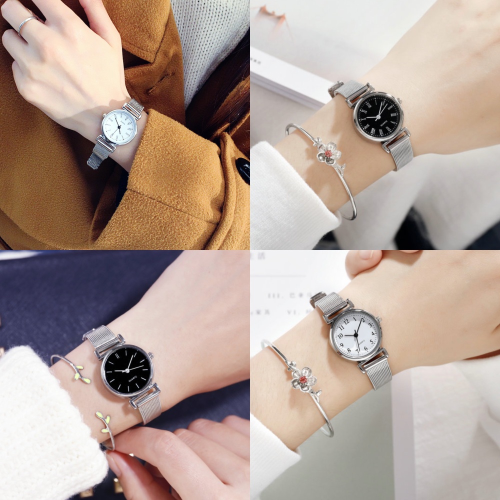 MURMURE.ID | JAM TANGAN WANITA ANALOG TALI STAINLESS STEEL ALA KOREA JAM TANGAN IMPORT FW017-2