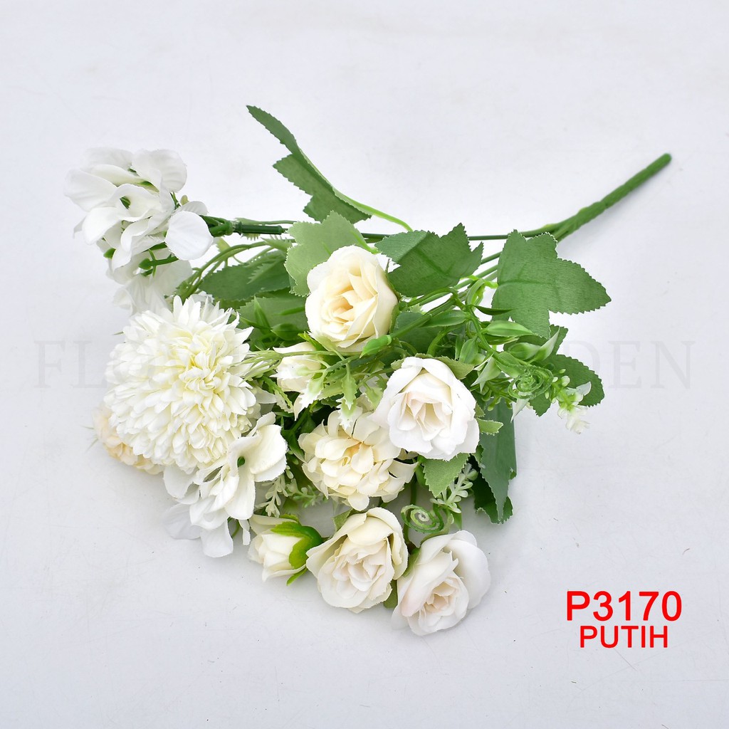 TIB BUNGA HYDRANGEA MIX BUNGA TANGKAI PLASTIK BUNGA ARTIFISIAL BUNGA PAJANGAN BUNGA HIASAN P3170-6