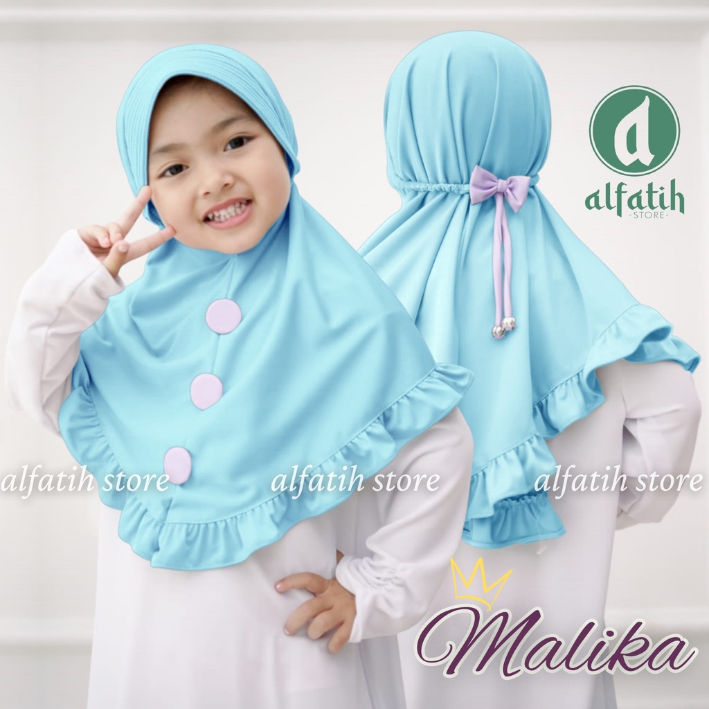 ALFATIH STORE / Hijab Anak Malika Jersey / variasi kancing depan / Jilbab anak murah