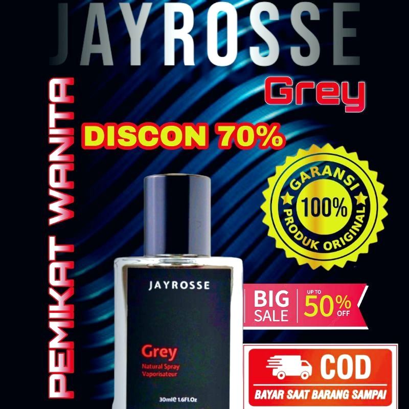 PROMO BELI 1 GRATIS 1 PARFUM GREY JAYROSSE MINYAK WANGI PRIA 30 ML PARFUM VIRAL AROMA SEGAR TAHAN LAMA