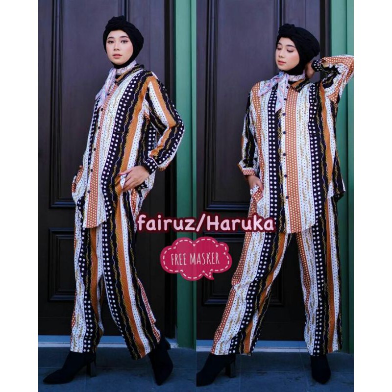 One Set FAIRUZ HARUKA Set Pajamas Rayon Super Original