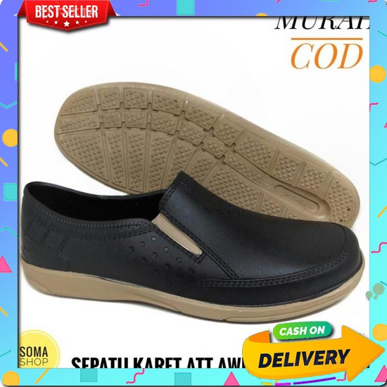 Ready Stok Pantofel Big Size Jumbo 45 - 39 Sepatu Formal Pria Kulit As Sepatu Karet Att Awk 557 Hita