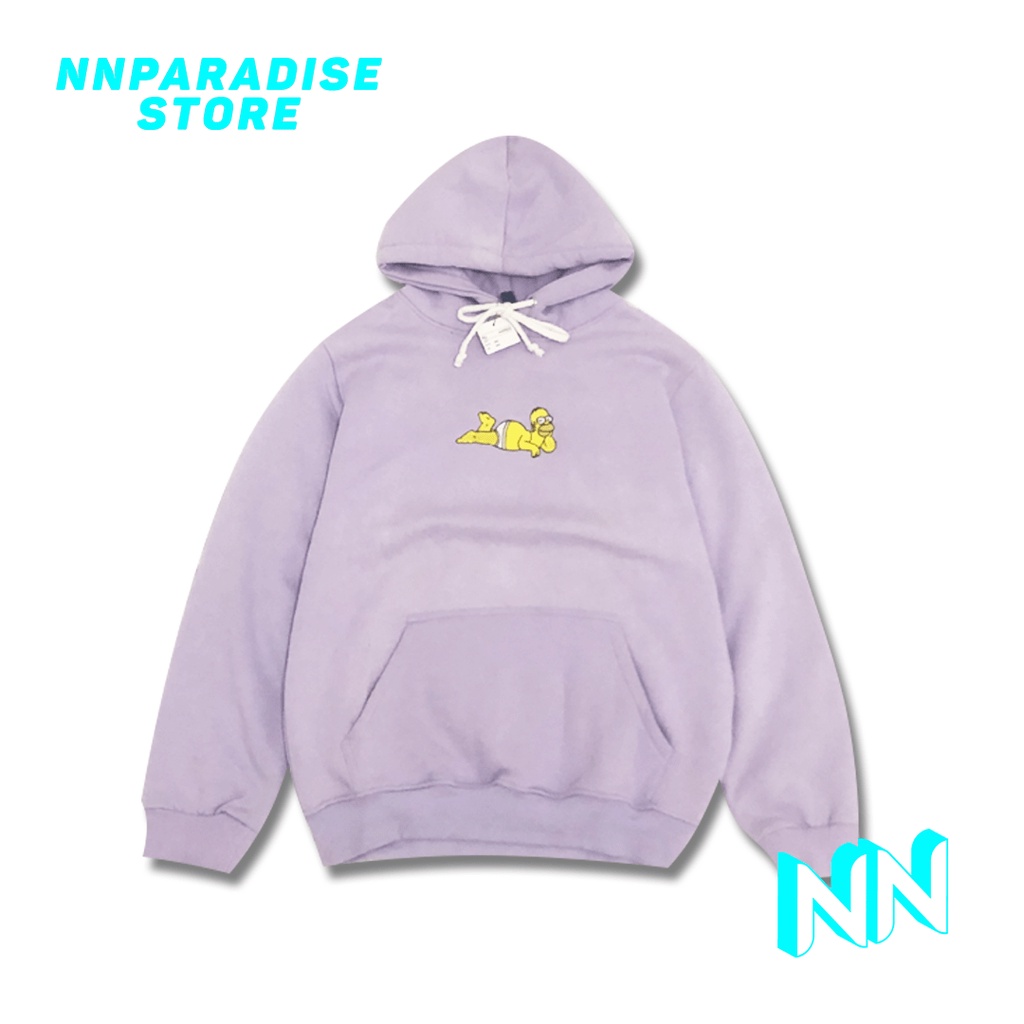 Jaket Hoodie H&* The Simpsons Purple Original FreePaper Bag