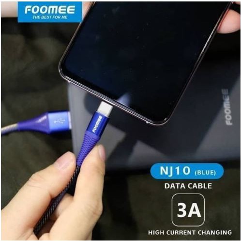 Kabel Type C FOOMEE NJ10d Kabel Data Type C Fast Charging 3.0A 100CM