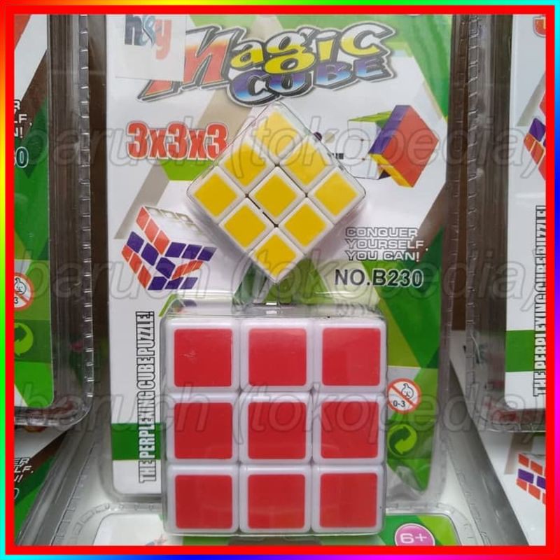 Rubik Magic Cube 3x3 Stikerless 2in1 Base Putih White Whitebase 3x3x3