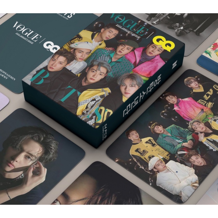 54pcs Kartu Lomo Foto Kpop BTS Album 2022 JANUATY ISSUE GQ Magazine Series