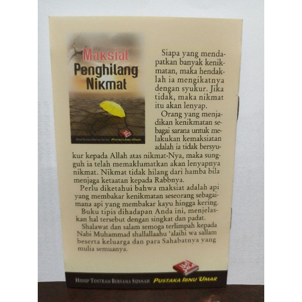 Maksiat Penghilang Nikmat SAKU | Pustaka Ibnu Umar