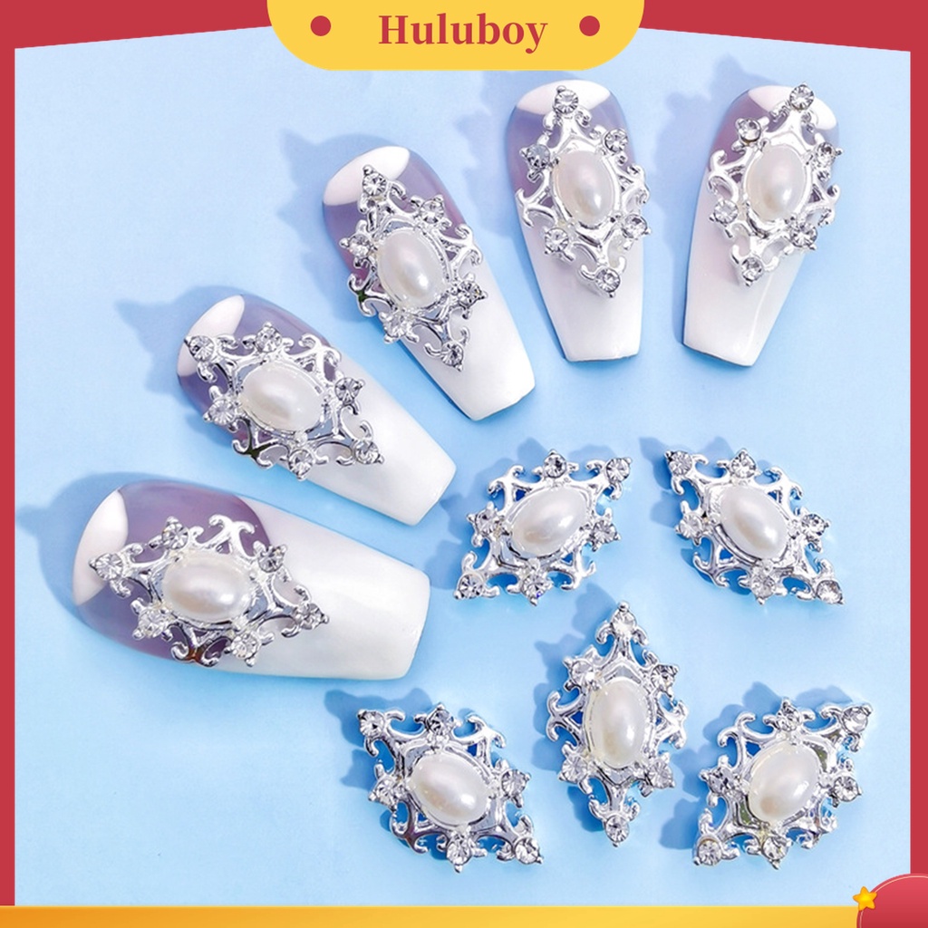Huluboy Huluboy♡ 10pcs / Kantong Mahkota Dollar 3D Bahan Alloy Aksen Berlian Imitasi Untuk Dekorasi Nail Art