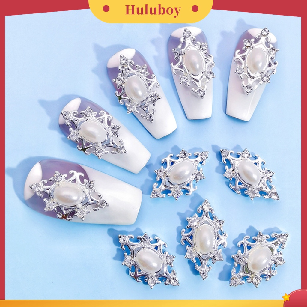 Huluboy Huluboy♡ 10pcs / Kantong Mahkota Dollar 3D Bahan Alloy Aksen Berlian Imitasi Untuk Dekorasi Nail Art