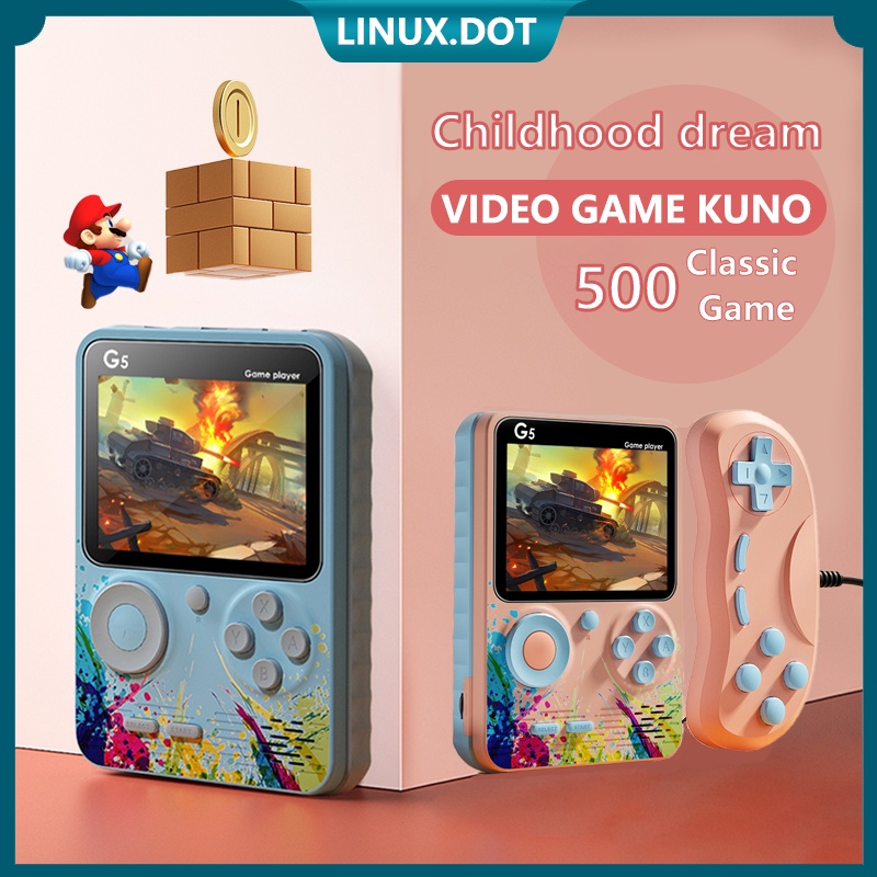 New 2Players Gameboy Portable Classic Game Player 500 Games Built-in 2 Players G5 mainan edukasi