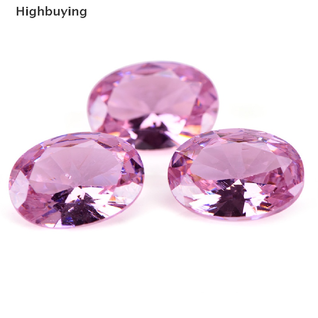 Hbid 10x14mm Batu Permata Zircon Bentuk Oval Handmade Untuk Hadiah