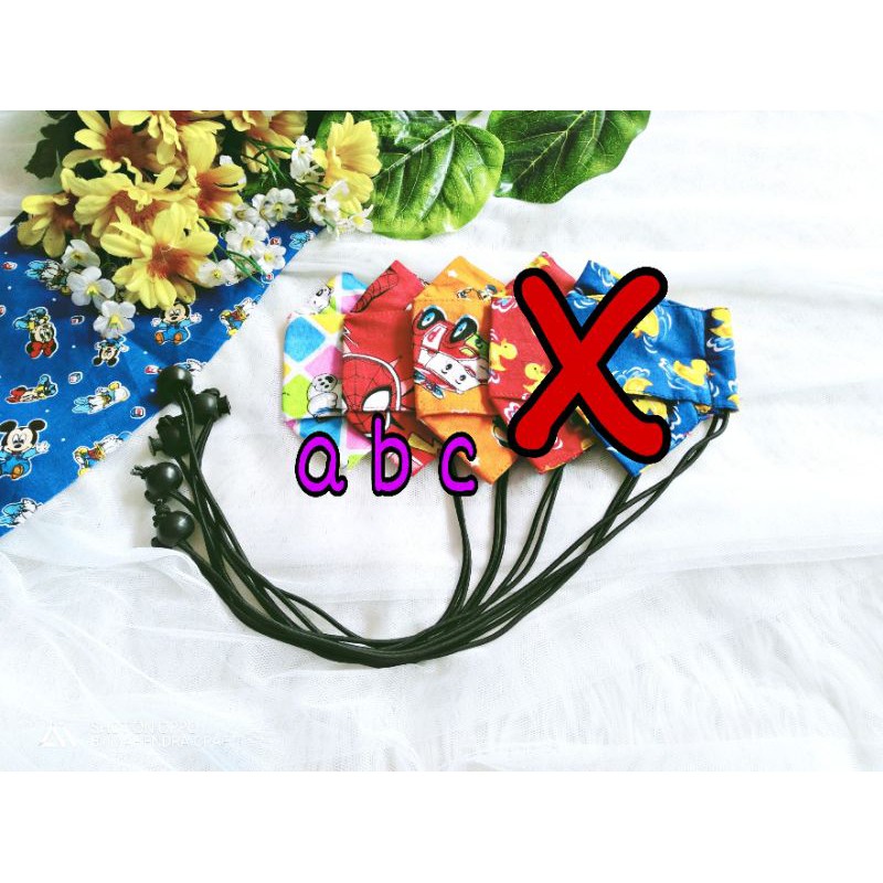 MASKER TALI STOPPER ANAK KARTUN LUCU 5 - 9 TAHUN