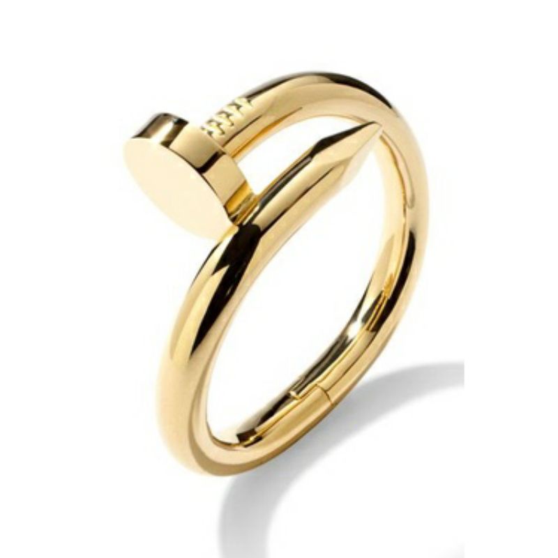 Cincin couple Hitam Titanium Model Paku Stainless steel anti karat selamanya Fashion Ring Metal Gaul