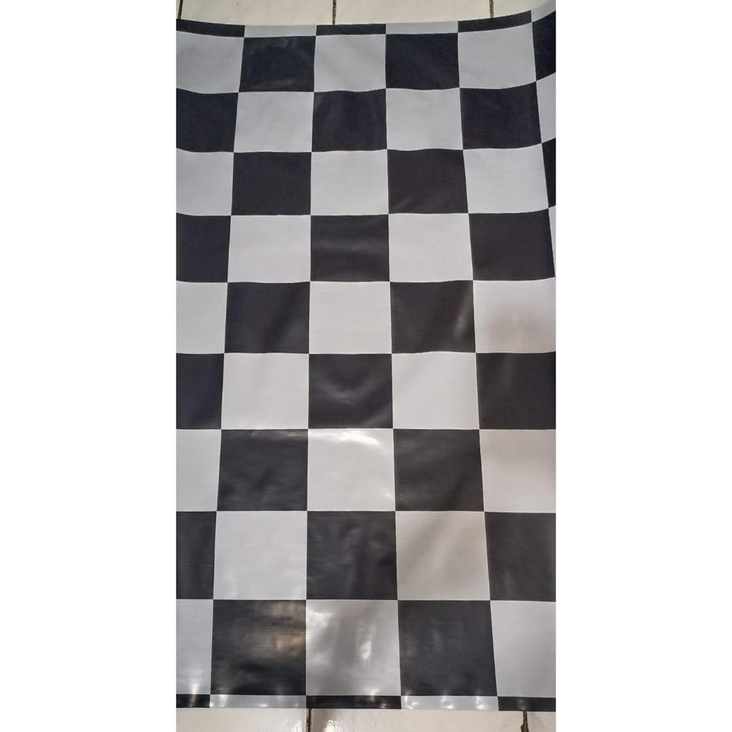 Karpet Plastik Vinyl untuk Lantai/Taplak meja Motif Catur per Roll
