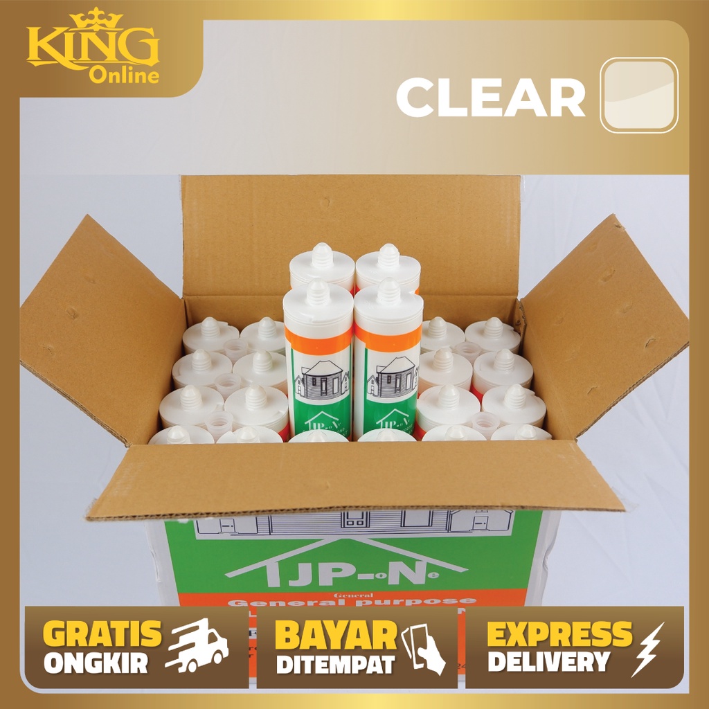 

[1 Pcs] Lem Silicone Sealent Silen Acetic Asam Merk TJP ONE warna CLEAR Lem Kaca Aquarium dll