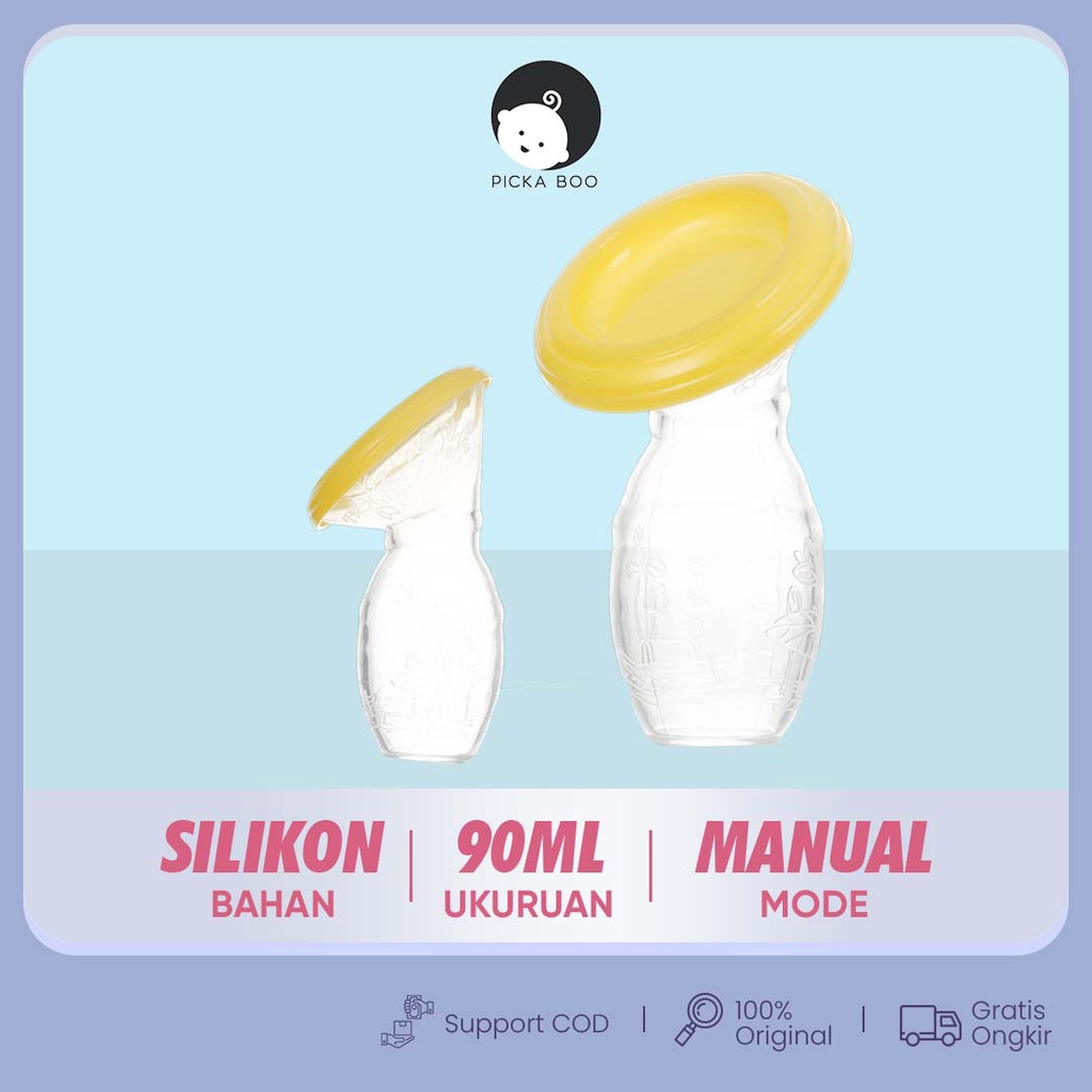 pompa asi silikon manual vas wadah penampung asi perah milk saver breast pump picka boo