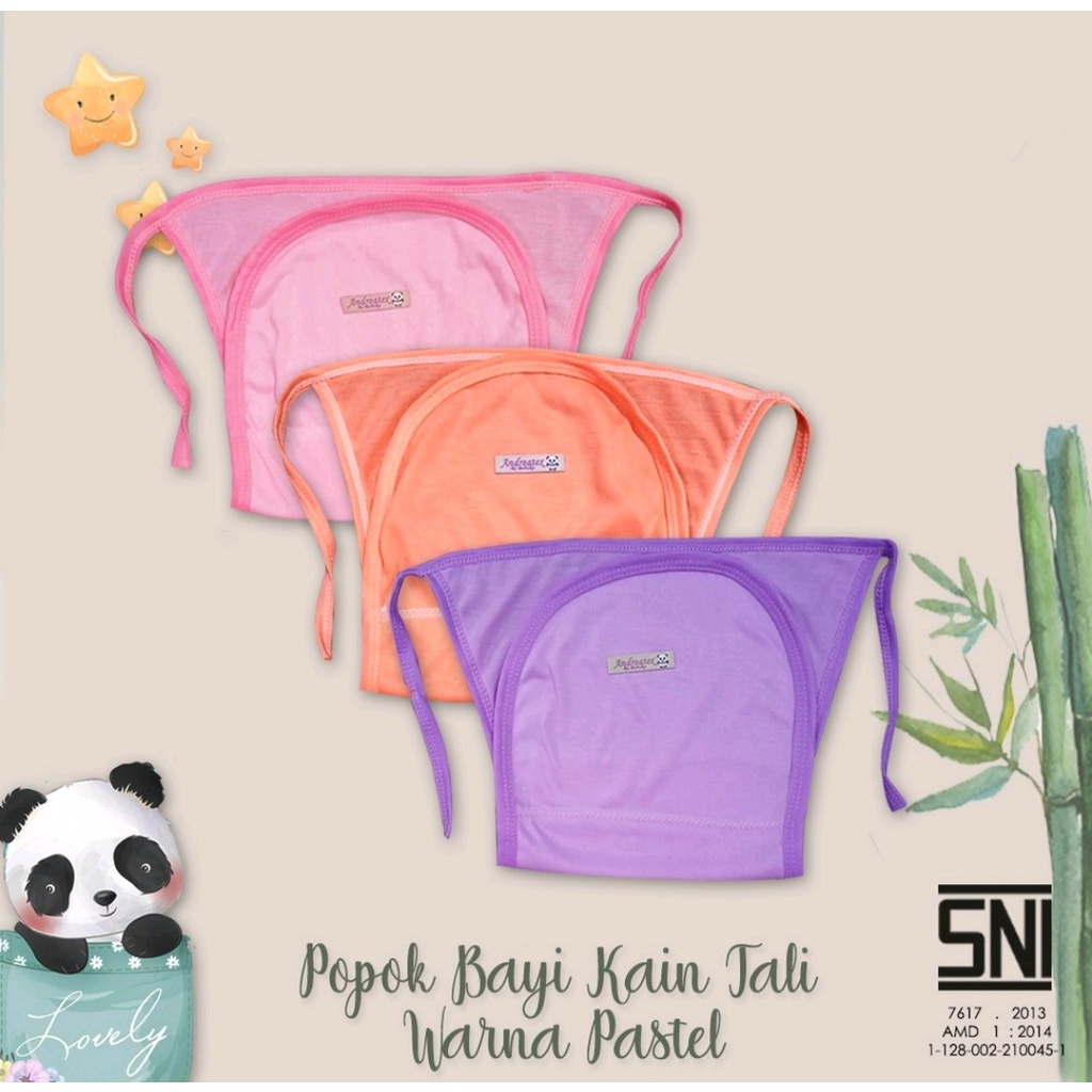 Popok Kain Tali Bayi SNI NEWBORN Polos Warna Pastel Popok Kain Popok Tali Popok Bayi