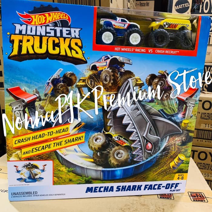 hot wheels mecha shark face off
