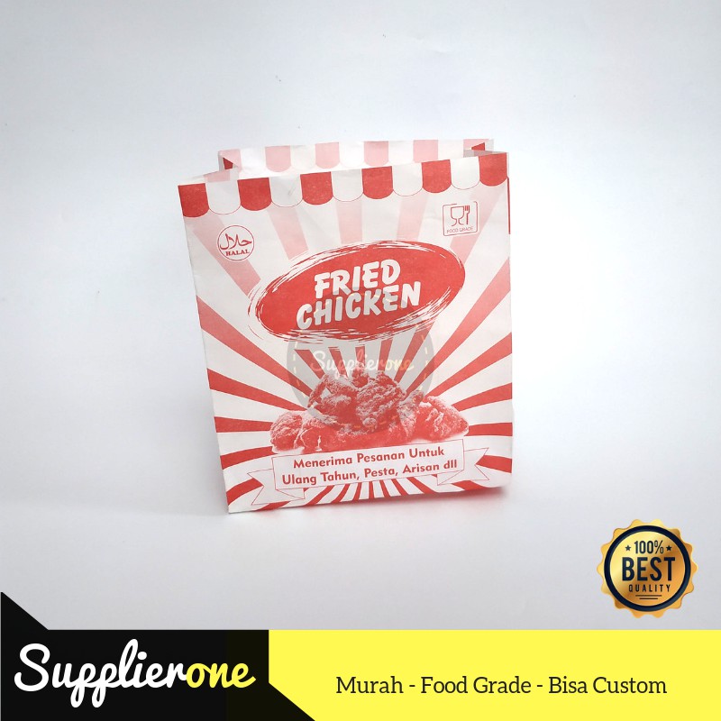 Kantong Chicken, Kantong kertas Fried Chicken, Kemasan Fried Chicken, Bungkus Fried Chicken Jumbo