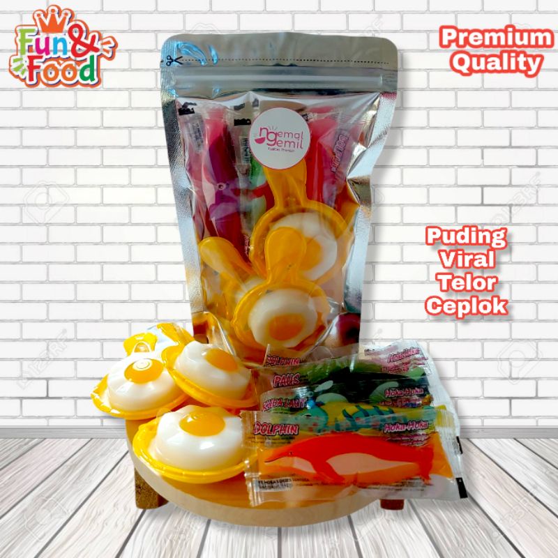 

Puding Viral Puding Telor Ceplok Telur Mata Sapi Mix Hoka Hoka Ikan Kualitas Premium