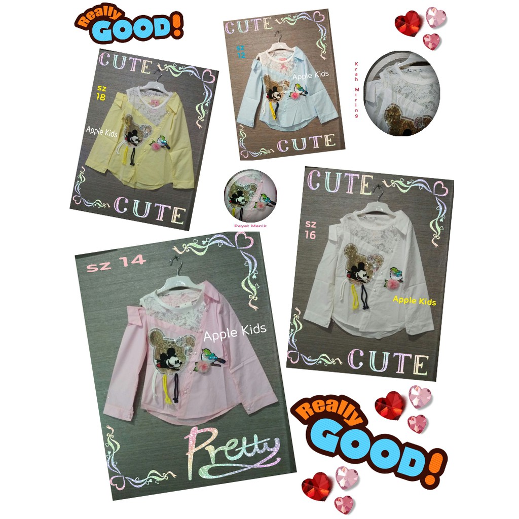 New Import Kemeja Sabrina Hole Mickey Mouse Plus BONUS GIFT