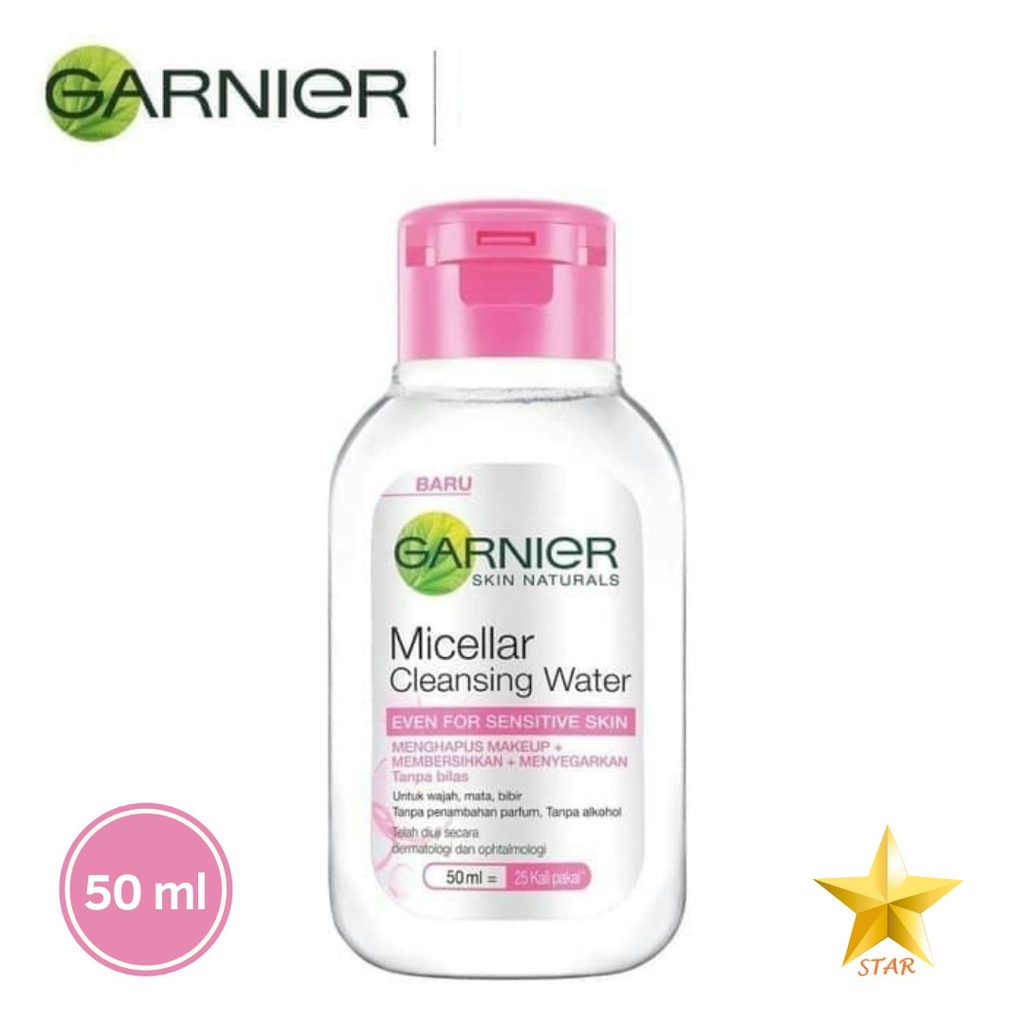 Garnier Micellar Water Cleansing Water 125 ml | Biru - Oily Acne Skin | Pink - Sensitive Skin