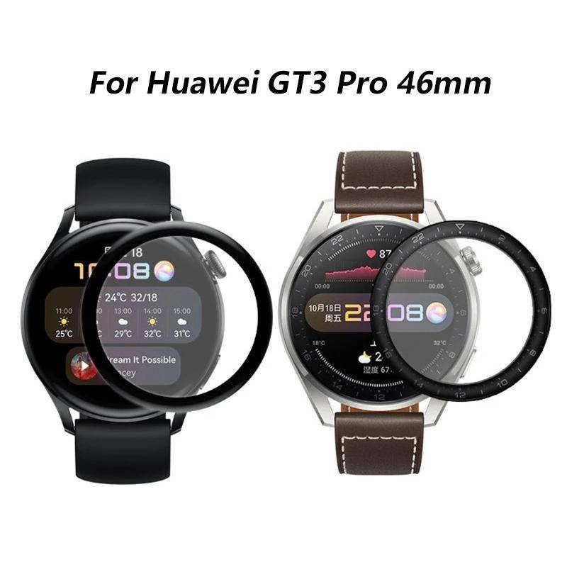 Pelindung Layar Tempered Glass Blu-ray Lengkung 3D 42mm 46mm 43mm Untuk Huawei GT 3 2 Pro