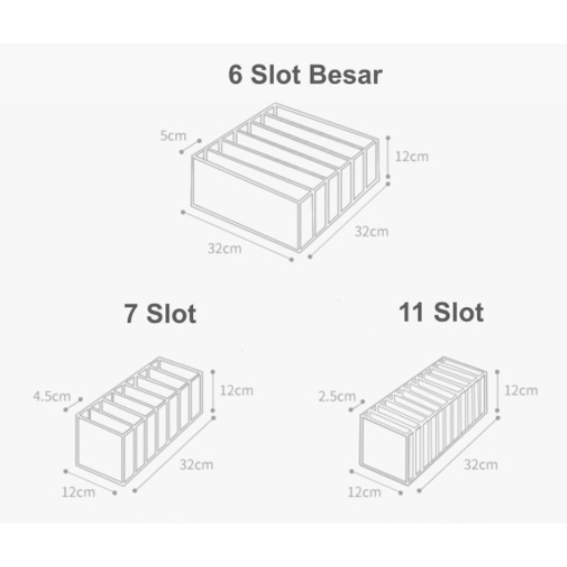 F139 Set Underware Storage Box 3 in 1 Tempat Penyimpanan Pakaian Dalam 139