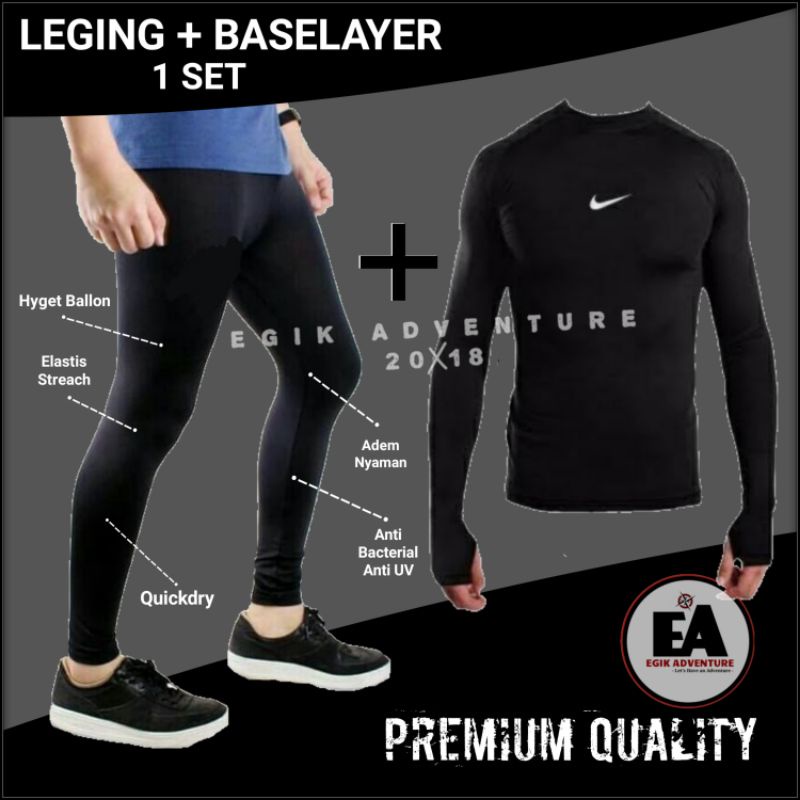 Legging 1 Set | Baselayer Thumbhole | Legging Sport | Leging Premium