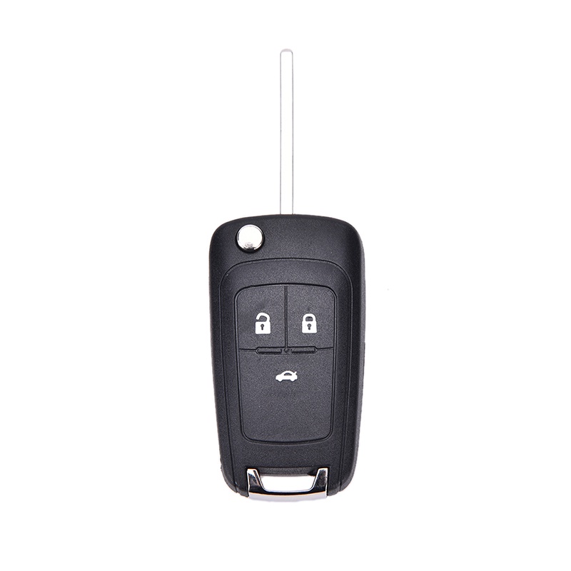 &lt; E2id &amp; &gt; Rumah / Casing Kunci Remote Mobil 3 Tombol Plastik Warna Hitam Untuk Chevrolet