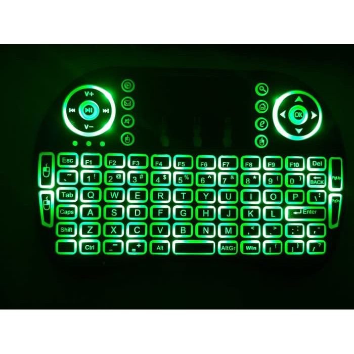 Keyboard Touchpad Wireless Mini I8 Untuk Tv Android Laptop Backlight