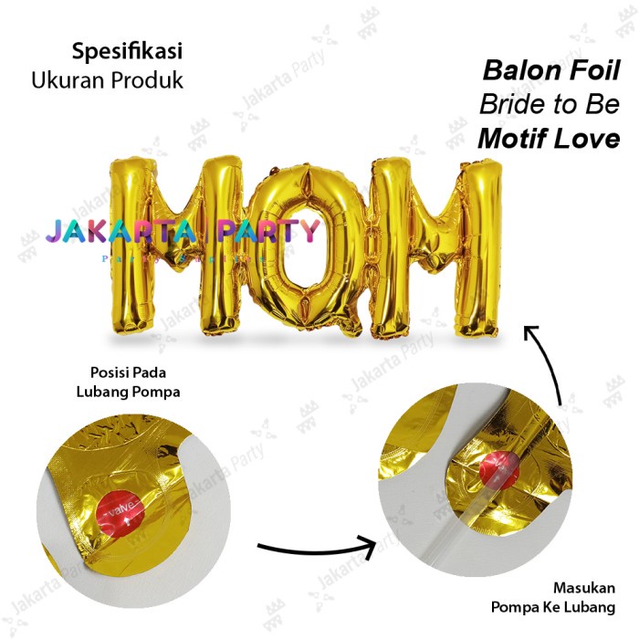 Balon Foil MOM Sambung / Balon Foil MOM / Balon Mom / Mom Balloon