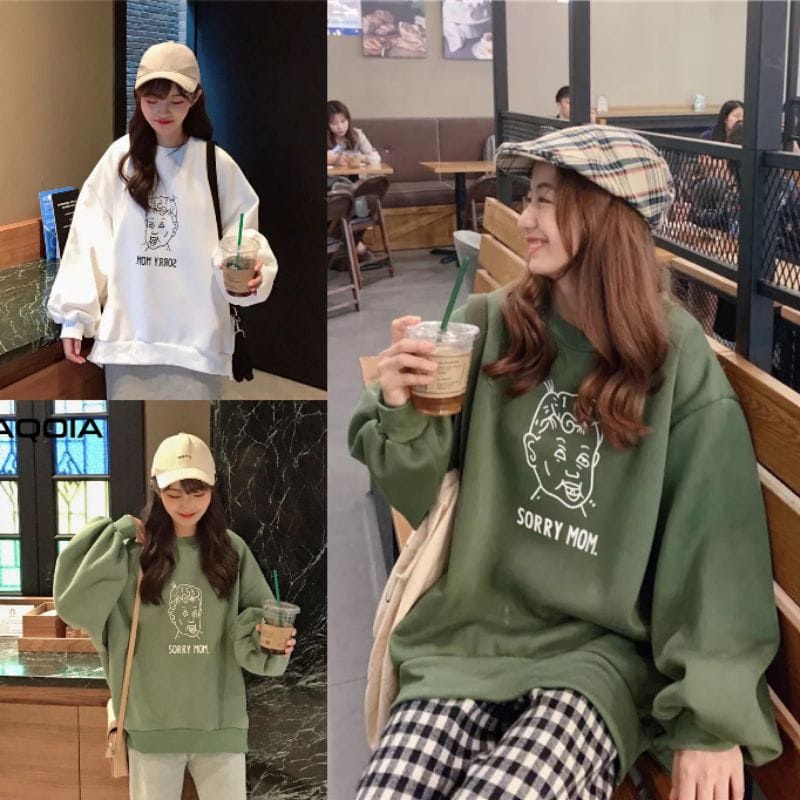 BEFAST - ZEC OOTD Wanita Sweater KINZU / Sweater Oversize Sorry Mom (LD 116, P 65) / Swater Hangout